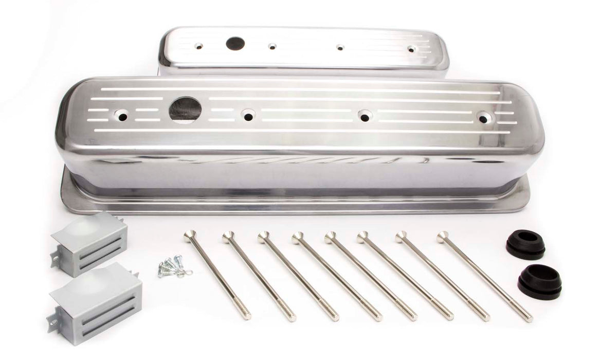 Racing Power Co-packaged RPCR6047 SBC Alum Tall Center Bolt V/C Ball Milled Pol