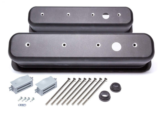 Racing Power Co-packaged RPCR6146-1BK Black Aluminum SBC Valve Covers Center Bolt