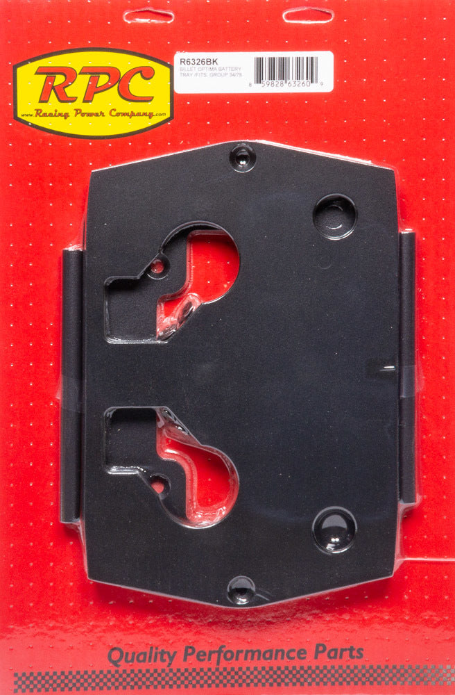 Racing Power Co-packaged RPCR6326BK Optima Aluminum Smooth Battery Tray Black