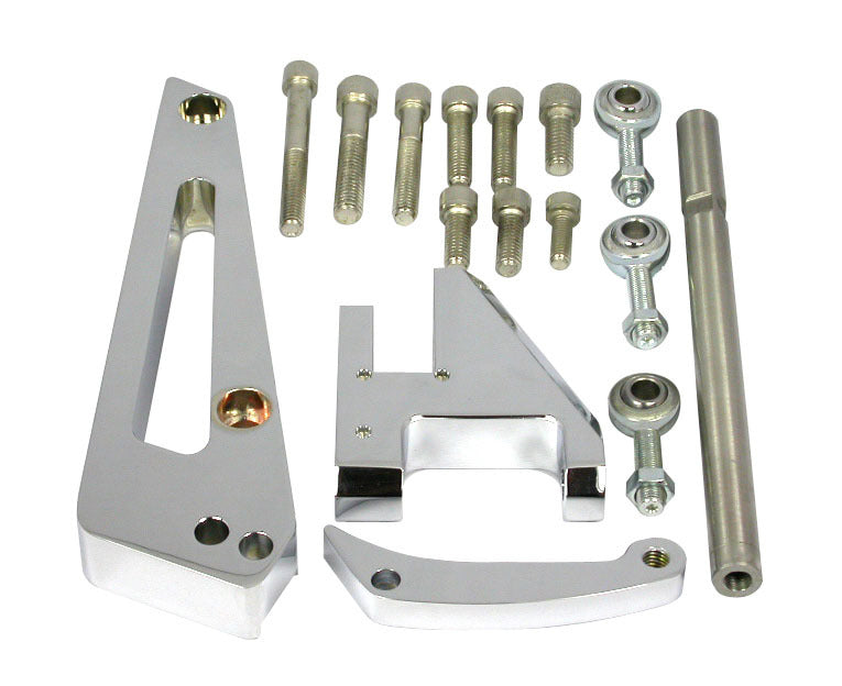 Racing Power Co-packaged RPCR6411 Chrome Alum BBC Alterna tor Bracket SWP