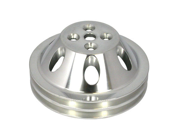 Racing Power Co-packaged RPCR9479POL Pol Alum SBC Double Gro ove Pulley