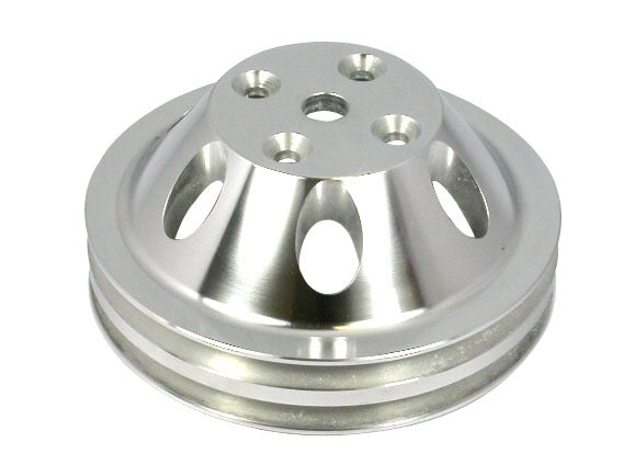 Racing Power Co-packaged RPCR9483POL Pol Alum SBC Double Gro ove Pulley