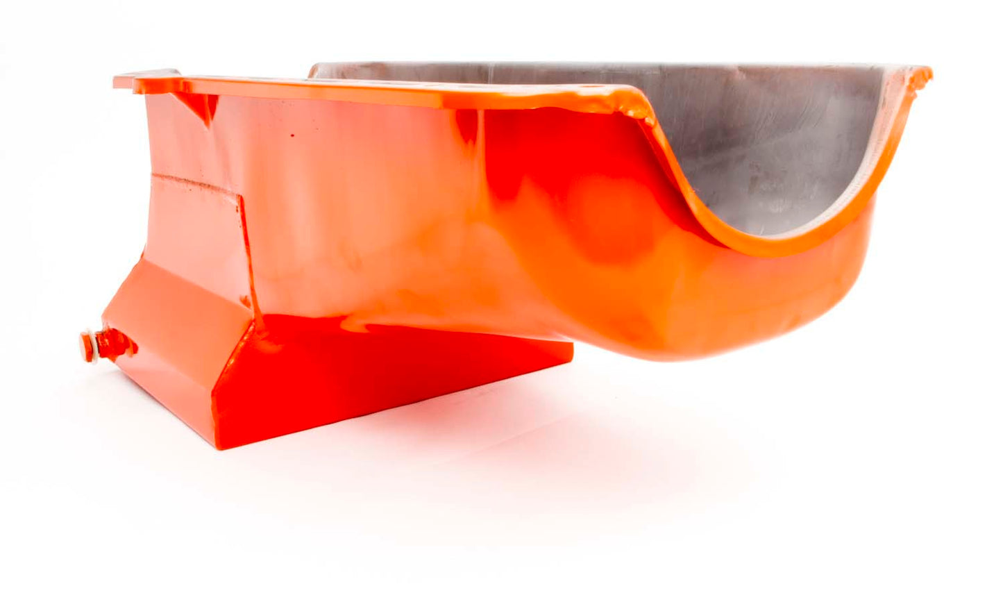 Racing Power Co-packaged RPCR9731 80-85 SBC Steel Drag Race Oil Pan Orange