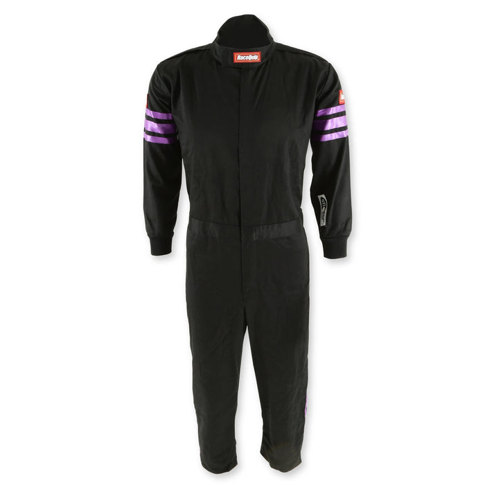 Racequip RQP1950591 Black Suit Single Layer Kids X-Small Purple Trim