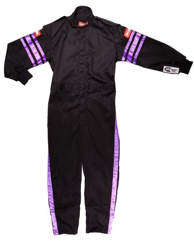 Racequip RQP1950596 Black Suit Single Layer Kids X-Large Purple Trim