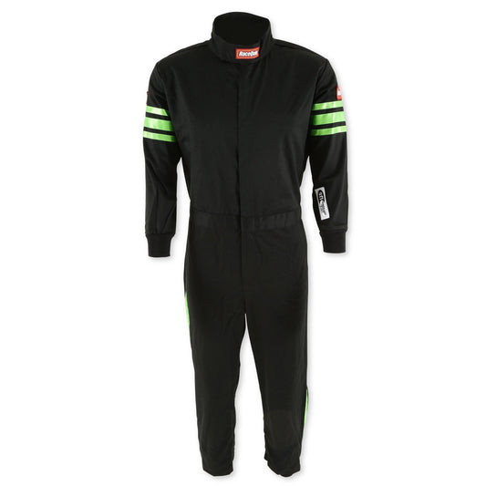 Racequip RQP1950791 Black Suit Single Layer Kids X-Small Green Trim