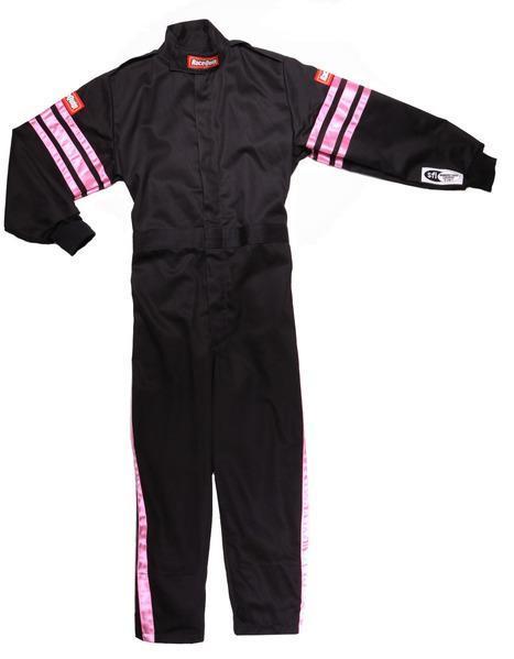 Racequip RQP1950892 Black Suit Single Layer Kids Small Pink Trim