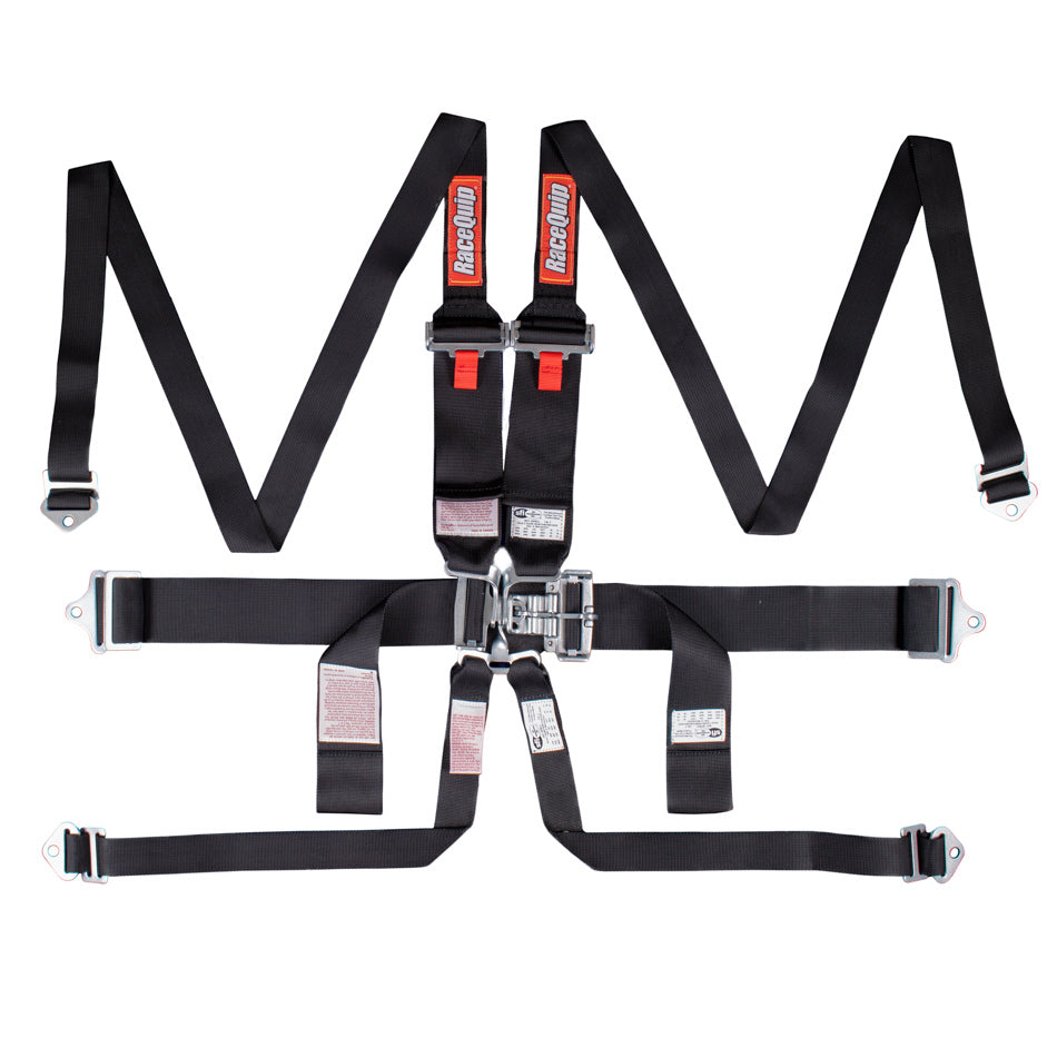 Racequip RQP718008 6pt Harness Set L&L HNR Black SFI