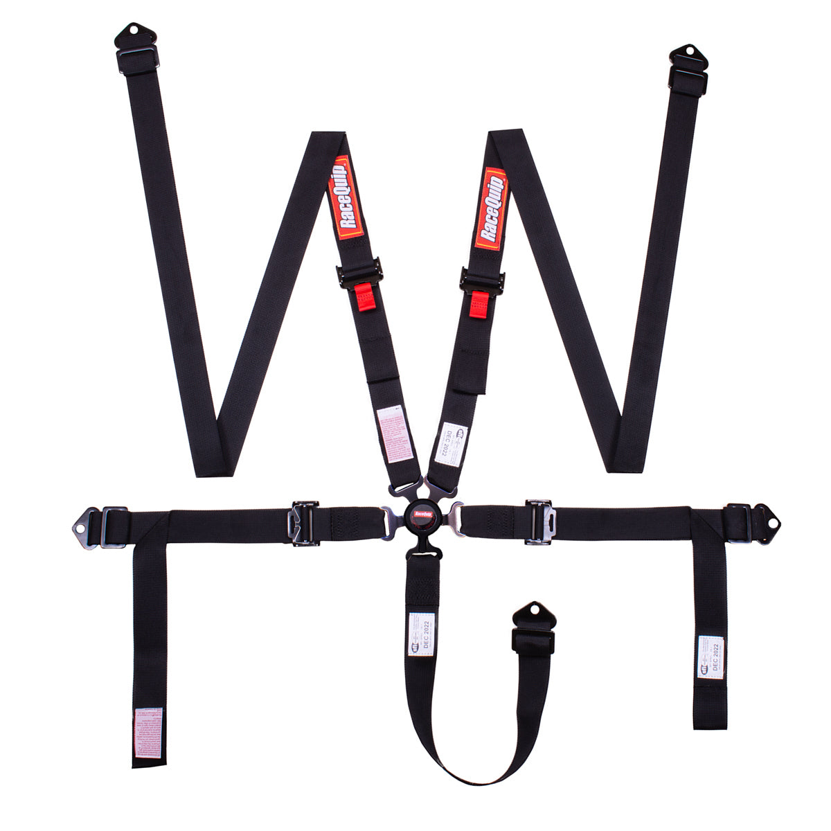 Racequip RQP841001 Harness 5pt Cam 2in P/D Lap Black SFI 16.1