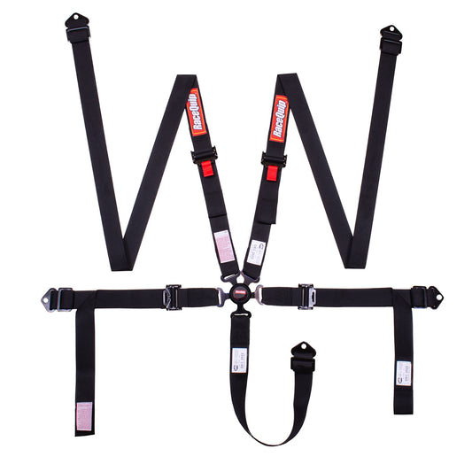Racequip RQP841001 Harness 5pt Cam 2in P/D Lap Black SFI 16.1