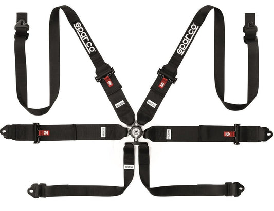 Sparco SCO04818RH1NR Harness 6-Pt 3in to 2in Hans Steel Black
