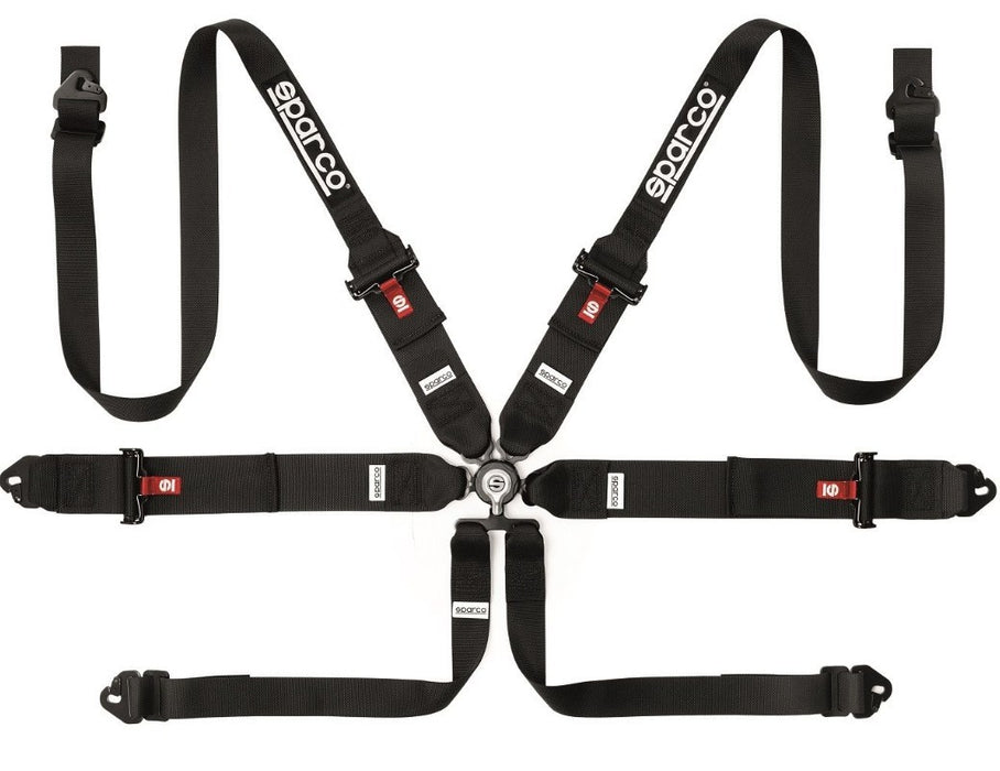 Sparco SCO04818RH1NR Harness 6-Pt 3in to 2in Hans Steel Black