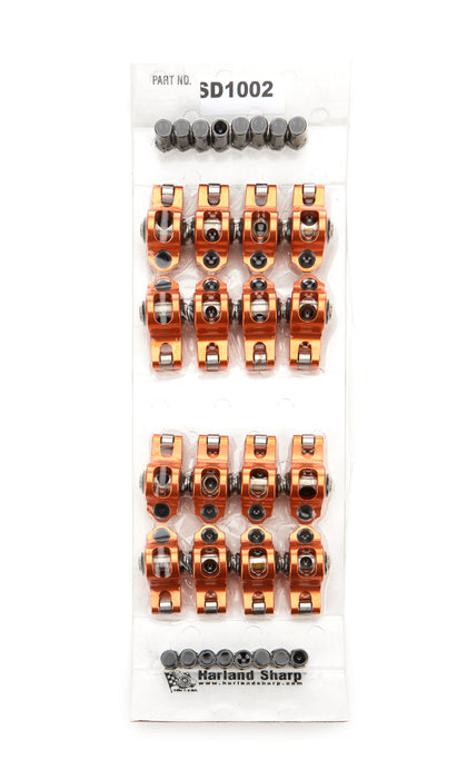 Sharp Rockers SHPSD1002 SBC Roller Rocker Arm Set 1.6 Ratio 3/8 Stud