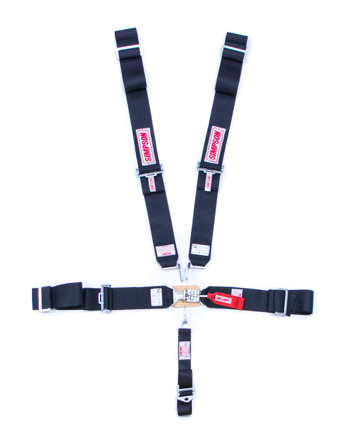 Simpson Safety SIM29066BK Sprint Belts W/A Pull Down Black No RH Adjuste
