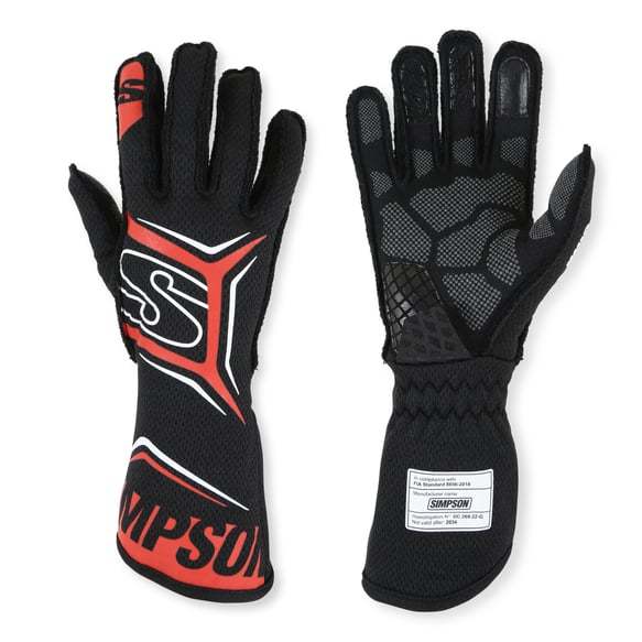 Simpson Safety SIMMGMR Glove Magnata Medium Black / Red SFI 3.5/5
