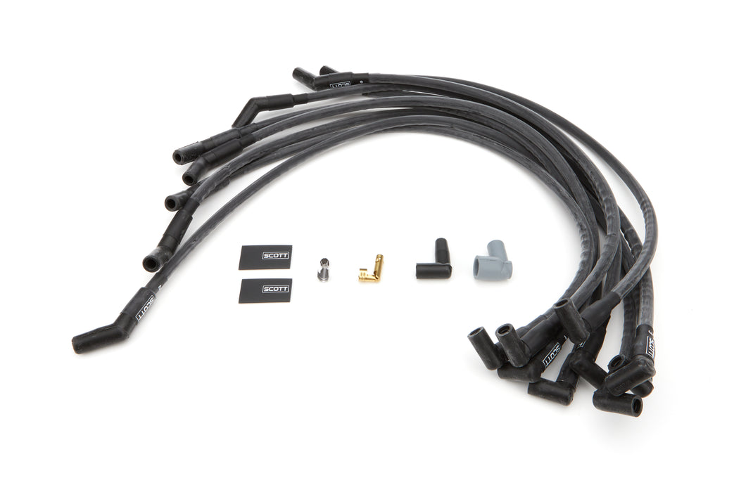 Scott Performance SPWCH-415-1 BBC Spark Plug Wire Set 90-Degree - Black