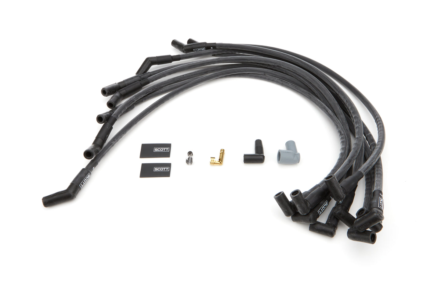 Scott Performance SPWCH-415-1 BBC Spark Plug Wire Set 90-Degree - Black