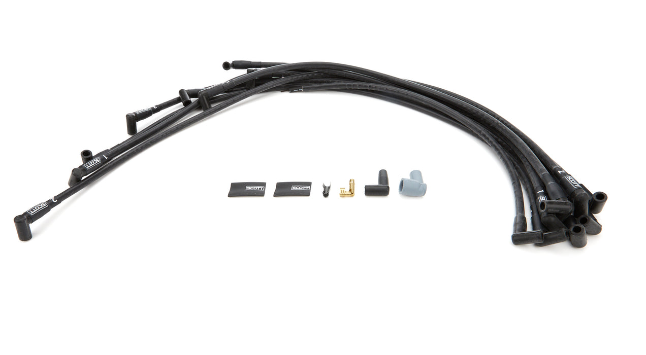 Scott Performance SPWCH-416-1 BBC Spark Plug Wire Set 90-Degree - Black