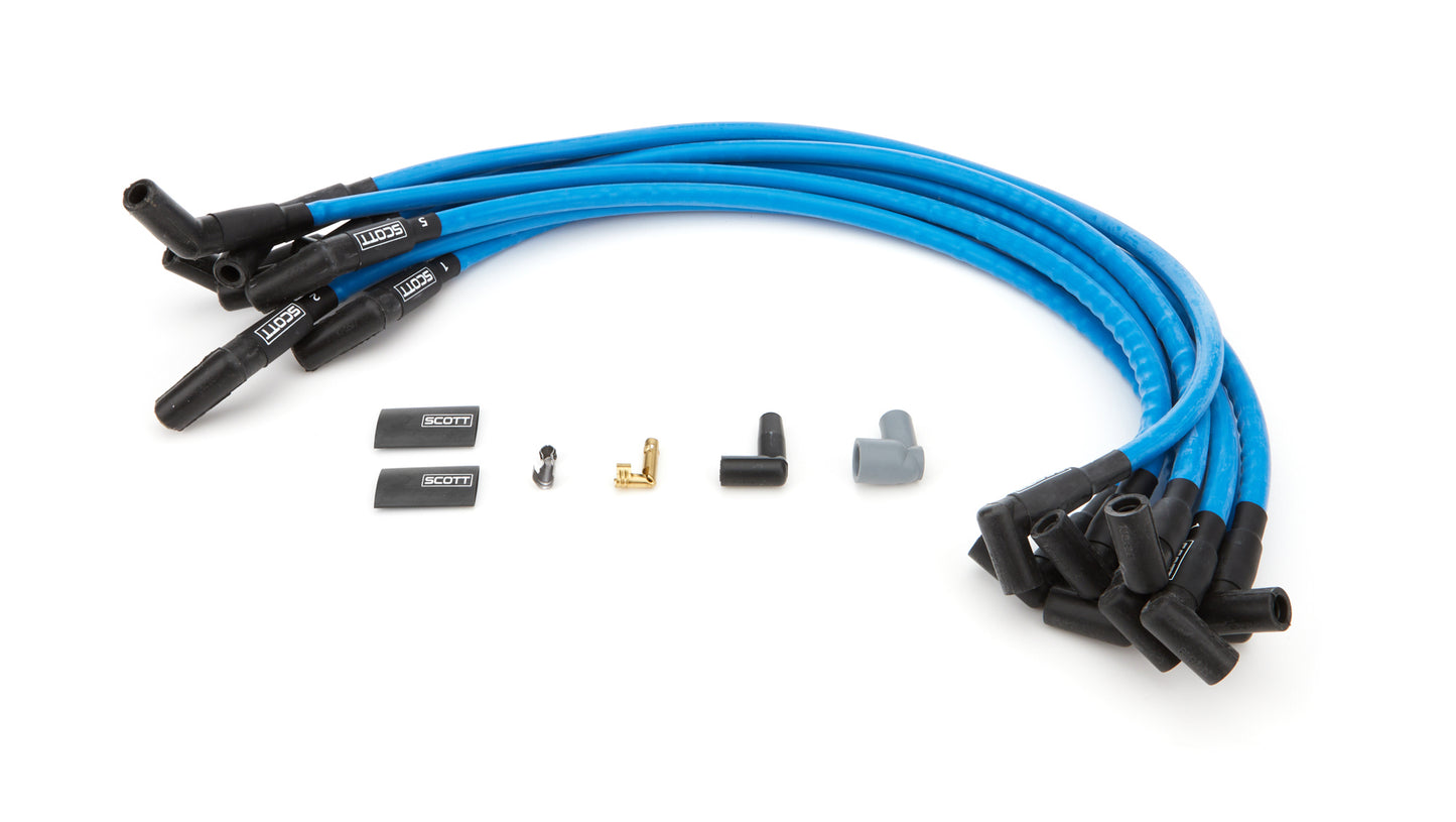 Scott Performance SPWCH-426-4 SBF Spark Plug Wire Set 45-Degree - Blue