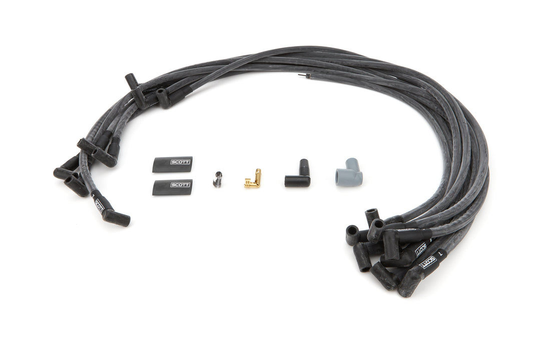 Scott Performance SPWCH-435-1 SBC Spark Plug Wire Set 90-Degree - Black