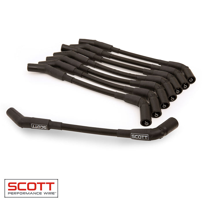 Scott Performance SPWCH-LS-T-1 GM LS Truck Spark Plug Wire Set 45-Deg - Black