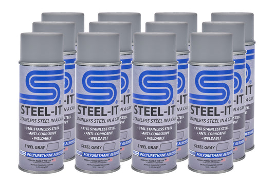 Steel-it STLCASE1002D Steel Gray Polyurethane Case 12 x 12oz Spray Can