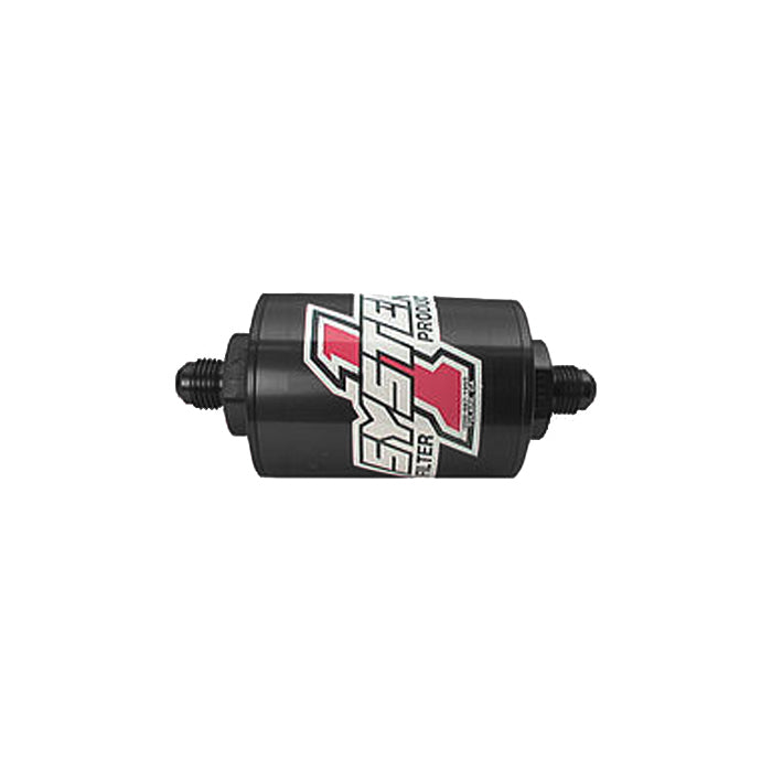 System One SYS200-201408B Pro Street Inline Fuel Filter - #8 Billet - Blk
