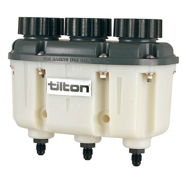 Tilton TIL72-577 Reservoir Plastic 3-Chamber AN-4 Fittings