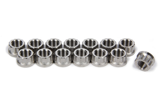 Ti22 Performance TIP1124 Header Flange Nut Set 12pt Titanium 14pcs