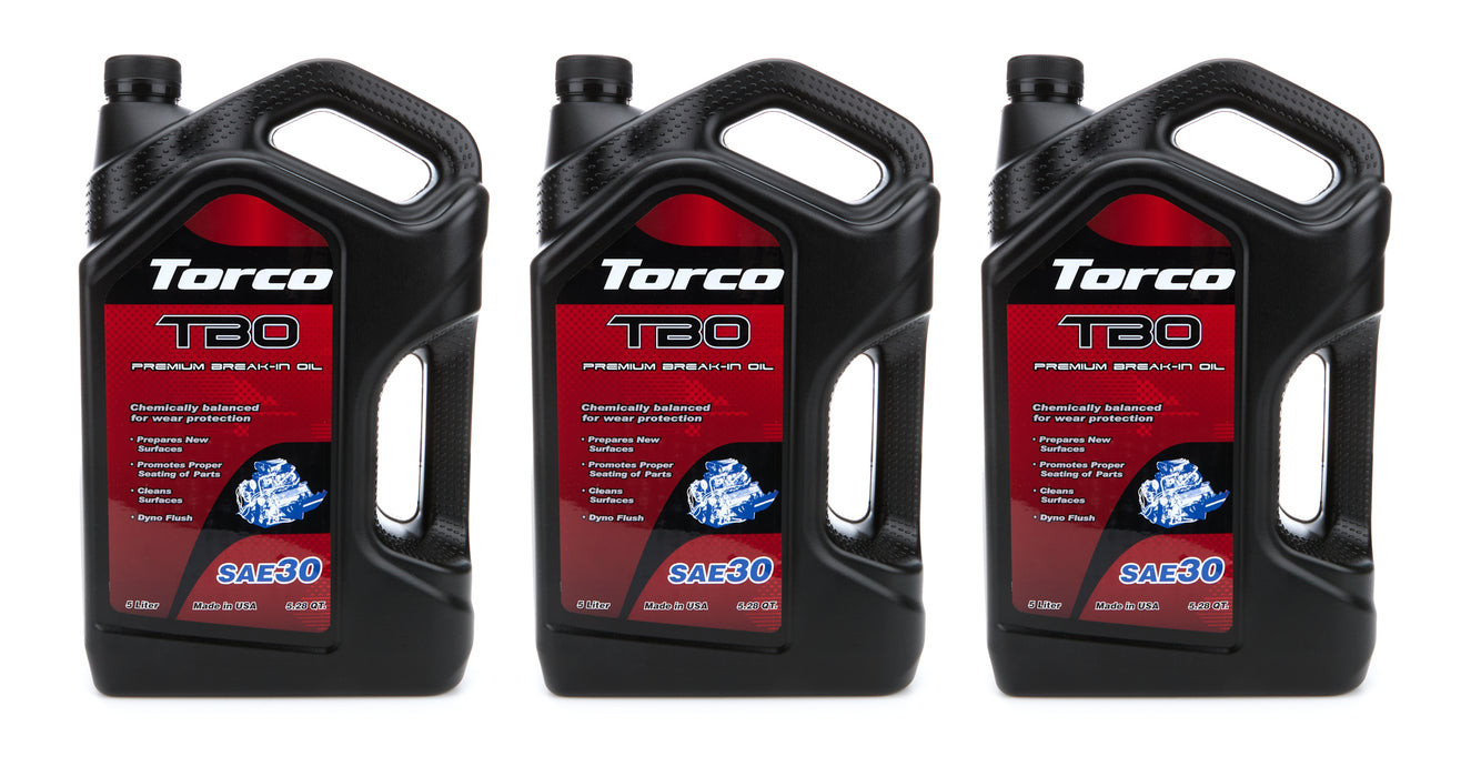 Torco TRCA100030L TBO 30W Premium Break In Oil Case 3 x 5 Liter