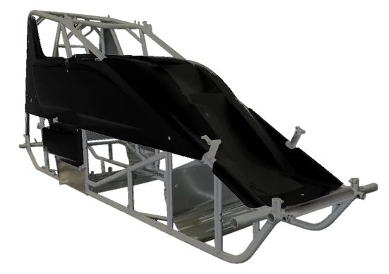 Triple X Race Components TXRSC-CH-1001872HOPT17 Sprint Car Kit B X-Wedge Black Inside Rail Body