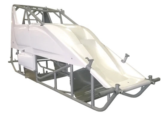 Triple X Race Components TXRSC-CH-1001872HOPT18 Sprint Car Kit B X-Wedge White Inside Rail Body
