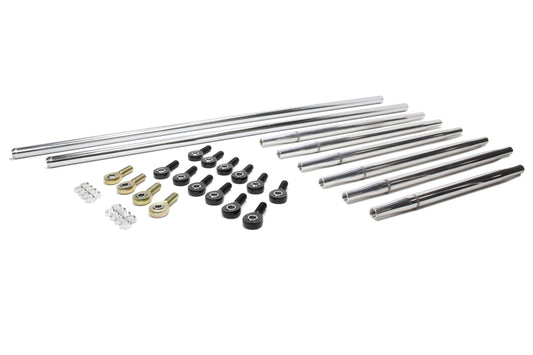 Triple X Race Components TXRSC-SU-K9000 Radius Rod Kit Complete Polished For Sprint Car