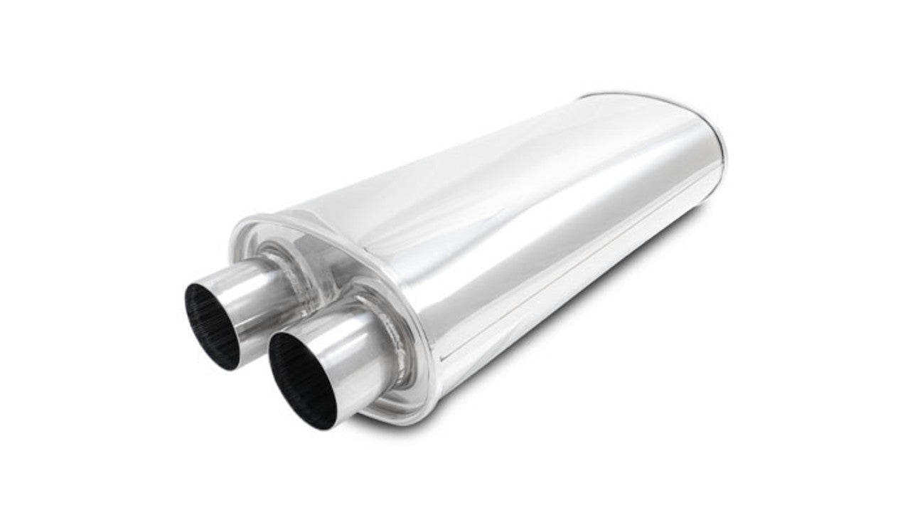 Vibrant Performance VIB10538 STREETPOWER Oval Muffler 2.50in Inlet/Outlet