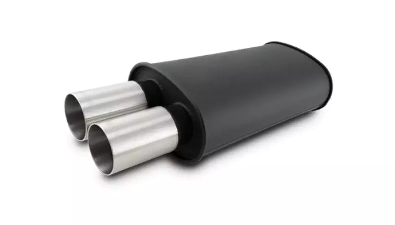 Vibrant Performance VIB12320 Streetpower Flat Black Oval Muffler 2.5in Inlet