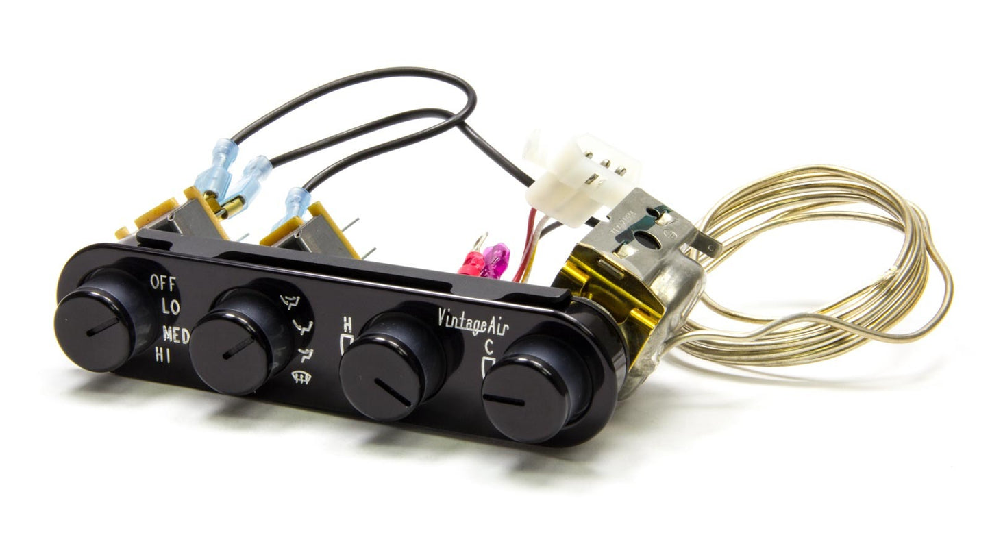 Vintage Air VIN491229 Streamline 4 Knob Contrl Panel Black