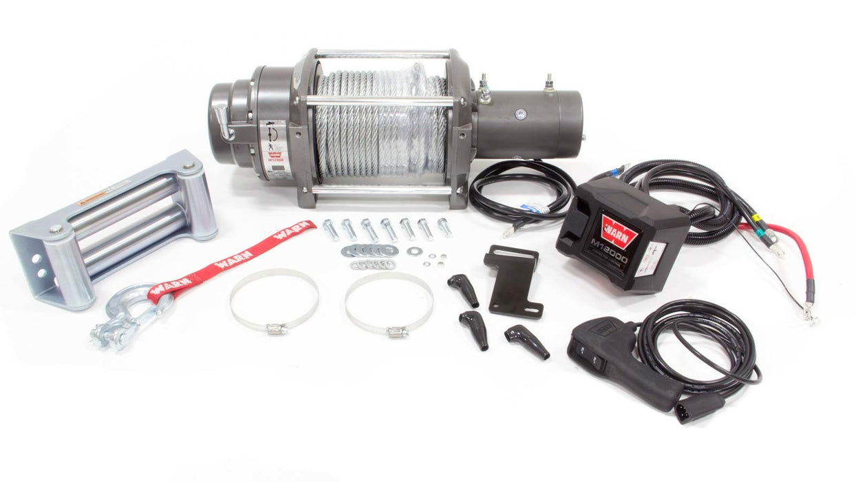 Warn WAR17801 M12000 Winch w/Roller & 125' Cable
