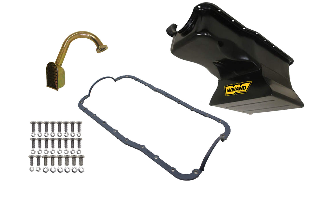 Weiand WEI5024WND 7qt Oil Pan Kit Frt Sump SBF 289/302 Black
