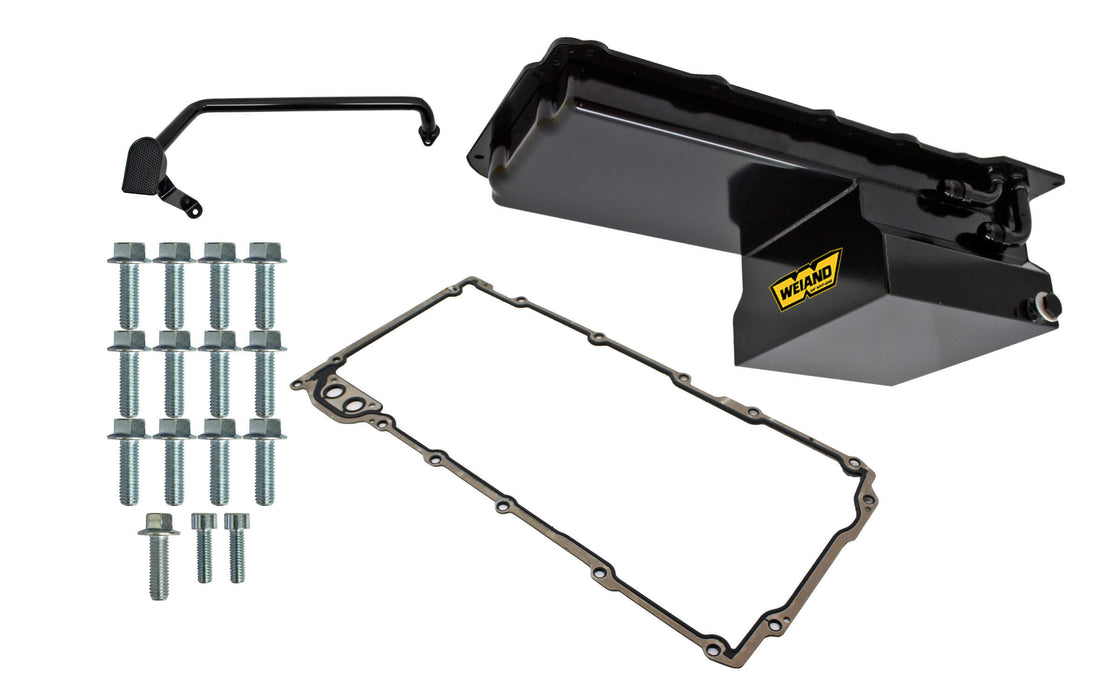 Weiand WEI5028WND 7qt Oil Pan Kit GM LS Black Finish