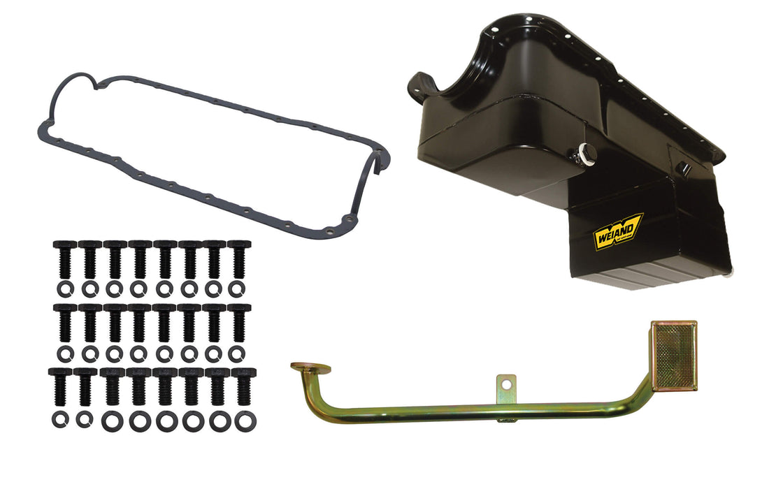 Weiand WEI5040WND 7qt Oil Pan Kit RR Sump SBF 302 79-93 Black