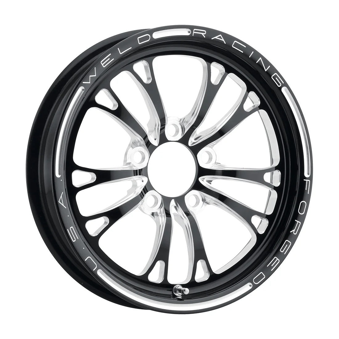 Weld Racing WEL784C-15274-B V-Series Frnt Drag Wheel Blk 15x3.5 5x4.75BC 1.75