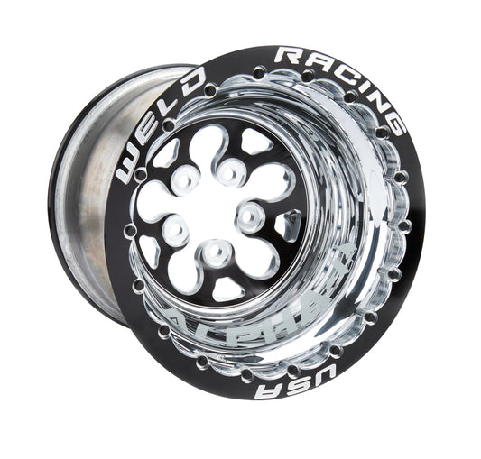 Weld Racing WEL83B-515278MB 15x15 Blk Alpha-1 Wheel 5x4.750BP 4in BS Blk DBL