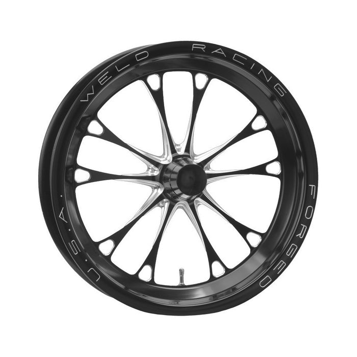 Weld Racing WEL84B-15001 V-Series Frnt Drag Wheel Blk 15x3.5 Strange Mnt