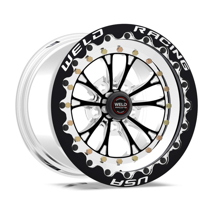 Weld Racing WEL84B-512212MB V-series Drag Wheel Blk 15x12 5x4.5 BC 6.0 BS