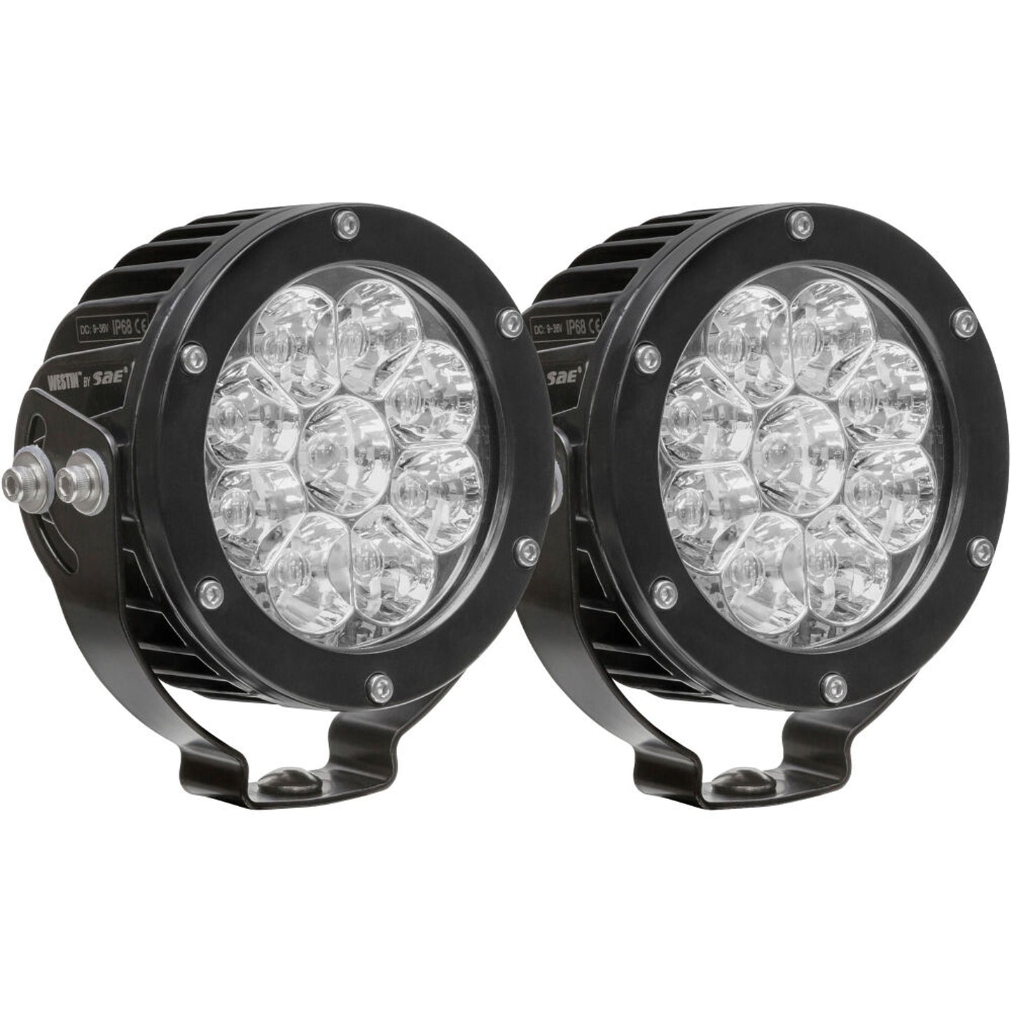 Westin WES09-12007A-PR Axis LED Auxiliary Light Round Spot Pattern Pair