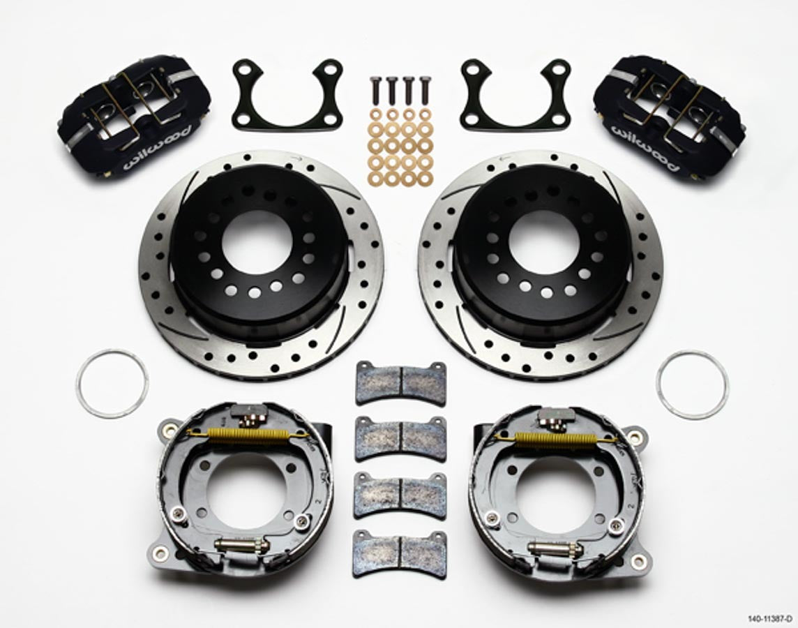 Wilwood WIL140-11387-D Rear Disc Brake Kit Big Ford Drilled w/Park Brk
