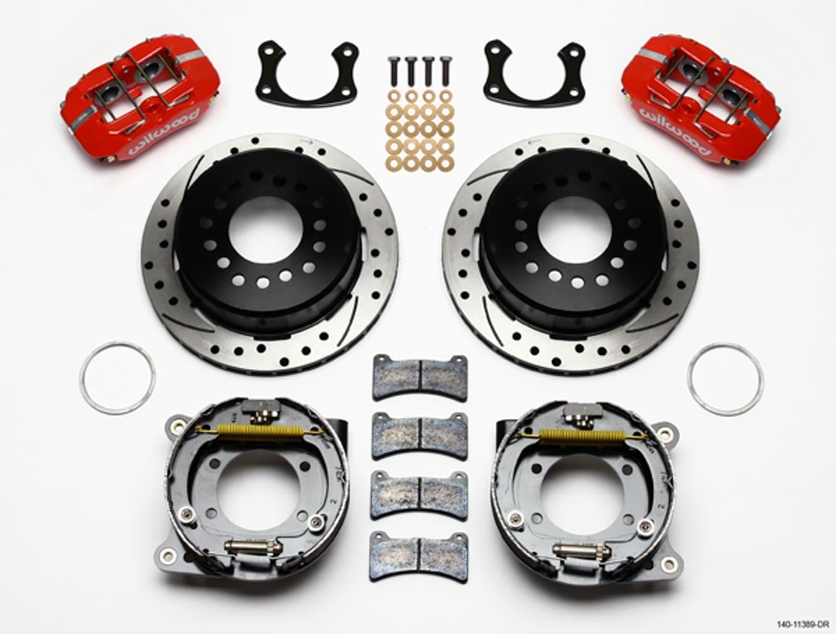 Wilwood WIL140-11389-DR Rear Disc Brake Kit Big Ford Red Caliper Drilled