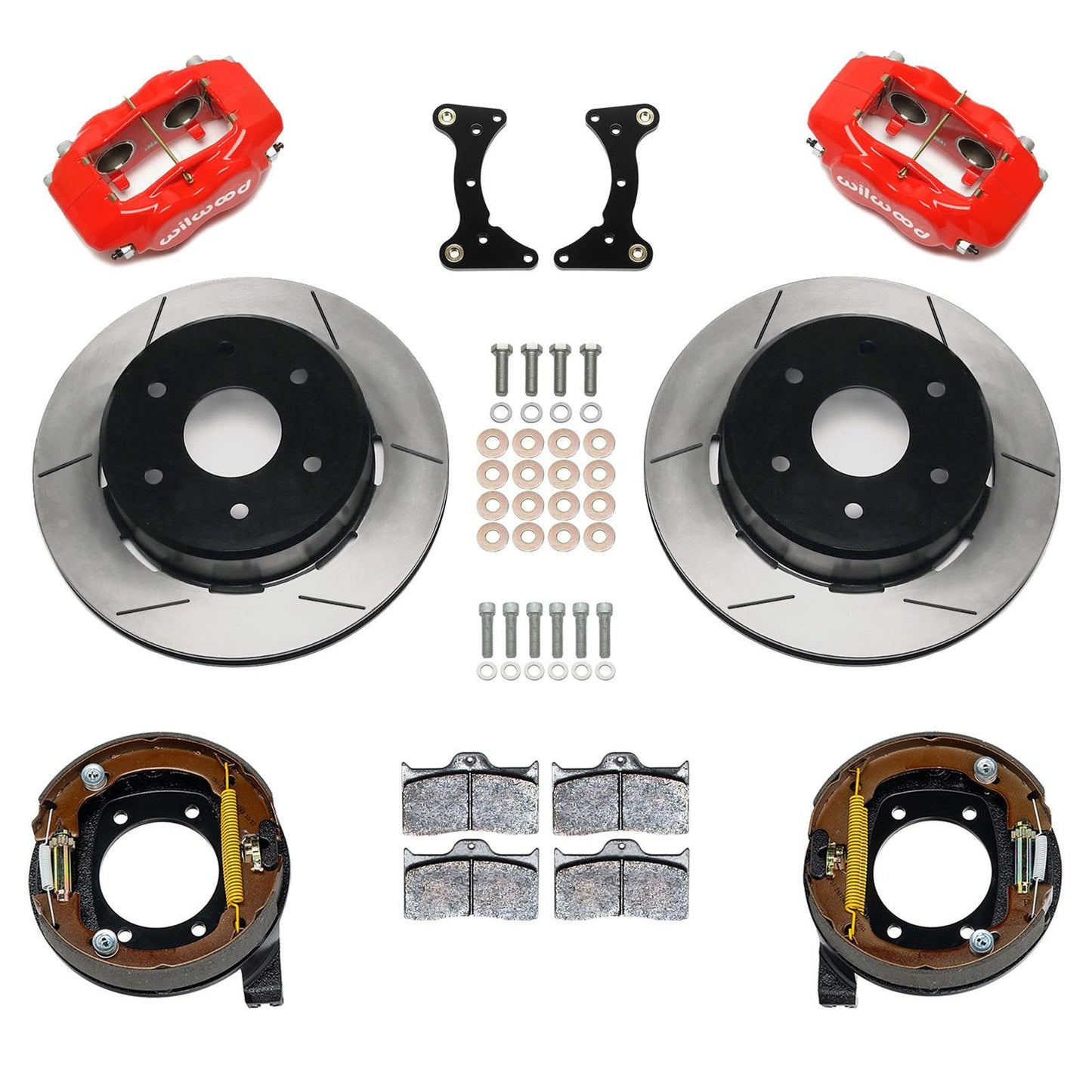 Wilwood WIL140-18158-R Rear Brake Kit Disc/Drum 71-91 BLazer FDLI Red