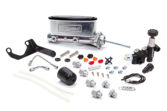 Wilwood WIL261-13626-P Alum Tandem M/C Kit w/ Brkt & Prop Valve 15/16