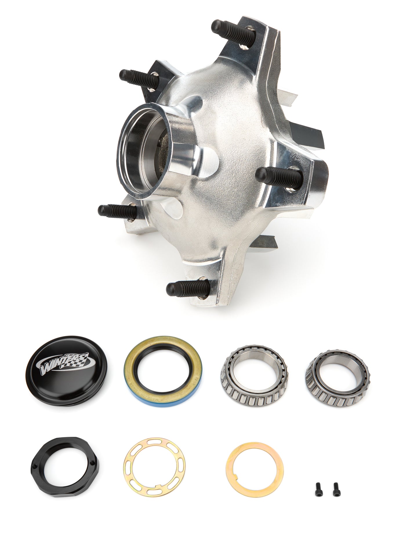 Winters WIN3755F Hub Kit Front Wide 5 Snap Cap Perm Mold Alum